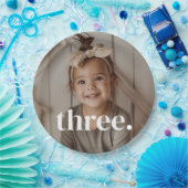 3歳の誕生日フォト - three ペーパープレート (パーティー)