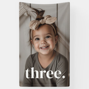 3歳の誕生日フォト - three 横断幕
