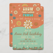 3歳の誕生日ボヘミアングルービースタイルレトロ 招待状 (正面/裏面)