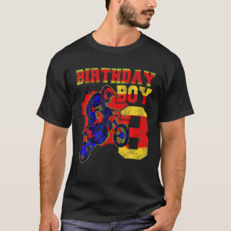 3歳の誕生日モトクロスダートバイク3歳のヴィンタ Tシャツ