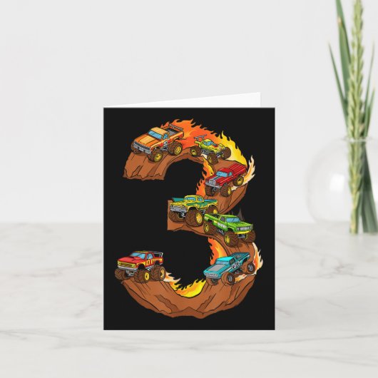 3歳の誕生日モンスタートラック3rd誕生日ギル カード (正面)