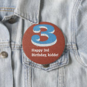 3歳の誕生日ランニングのトラックボタン 缶バッジ (インサイチュ)