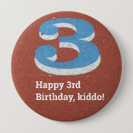 3歳の誕生日ランニングのトラックボタン 缶バッジ