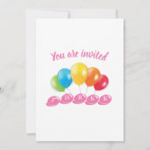 3歳の誕生日写真コラージュ番号3 女の子 招待状 (裏面)