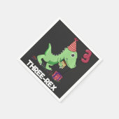 3歳の誕生日少年の恐竜3人のレックス スタンダードカクテルナプキン (角)