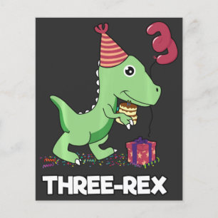 3歳の誕生日少年の恐竜3人のレックス チラシ
