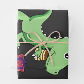 3歳の誕生日少年の恐竜3人のレックス ラッピングペーパーシート (インサイチュ)