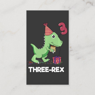 3歳の誕生日少年の恐竜3人のレックス 名刺