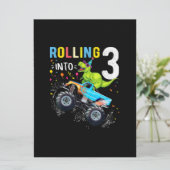 3歳の誕生日恐竜モンスタートラックファミリー カード (スタンド正面)