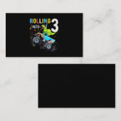 3歳の誕生日恐竜モンスタートラックファミリー 名刺 (正面/裏面)