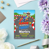 3歳の誕生日恐竜レーシングカーの準備はいいかパーティー招待状 アクリル招待状 (インサイチュ (ウェディング))