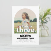 3歳の誕生日招待状ルック誰が3歳 招待状 (スタンド正面)