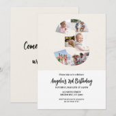 3歳の誕生日招待状 ミニマル - 数字の3 招待状 (正面/裏面)