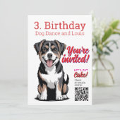 3歳の誕生日犬に関連する招待状 招待状 (スタンド正面)