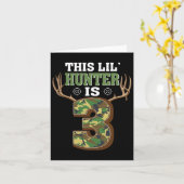 3歳の誕生日狩り鹿3歳ハンター カード (黄色い花)