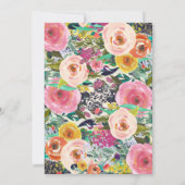 3歳の誕生日第三の美しいフローラ招待状、 招待状 (裏面)