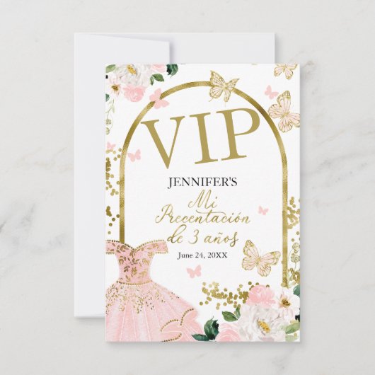 3歳の誕生日記念 ブルッシュフラワー VIPパス 招待状 (正面)