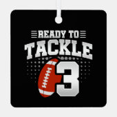 3歳の誕生日3年カップルの記念日に取り組む メタルオーナメント (裏面)