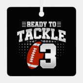 3歳の誕生日3年カップルの記念日に取り組む メタルオーナメント (正面)