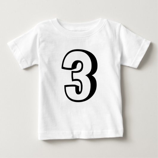 3歳の誕生日3幼児Tシャツ ベビーTシャツ (正面)