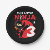 3歳の誕生日3歳の子供パーティーリトル忍者3 ペーパープレート (正面)