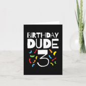 3歳の誕生日3歳オールドボーイパーティー誕生日Dude 3 カード (正面)