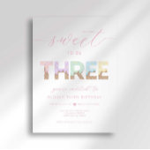 3歳の誕生日 アイスクリームパーティー招待状 招待状