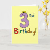 3歳の誕生日！ カード (黄色い花)