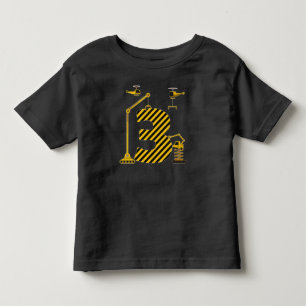 3歳の誕生日　クレーン　ショベルカー　トラック　３歳児 トドラーTシャツ