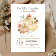 3歳の誕生日 ゴールドパンプキン フラワーレス