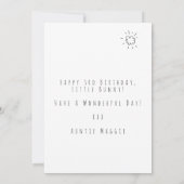 3歳の誕生日 フラワーバニーカード 招待状 (裏面)