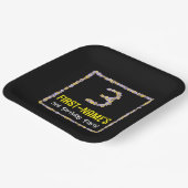 3歳の誕生日：フローラ花数，名前をカスタムする ペーパープレート (傾斜あり)