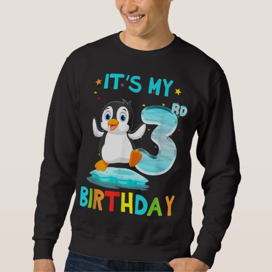 3歳の誕生日 ペンギンのお誕生日3年目 スウェットシャツ (正面)