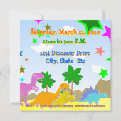 3歳の誕生日！恐竜パーティーへの招待状 招待状 (裏面)