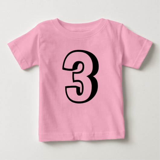 3歳の誕生日Tシャツ(幼児の場合) ベビーTシャツ (正面)