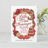 3歳の赤ちゃんお姫様の幼稚な招待状 招待状 (スタンド正面)