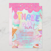 3歳はとっても素敵な招待状 招待状 (正面/裏面)