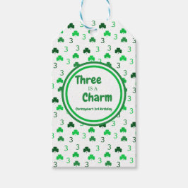 3歳はチャーム聖パトリックの日3回目の誕生日 ギフトタグ