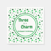 3歳はチャーム聖パトリックの日3回目の誕生日 スタンダードカクテルナプキン (正面)