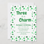 3歳はチャーム聖パトリックの日3回目の誕生日 招待状 (正面)