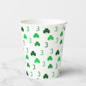 3歳はチャーム聖パトリックの日3回目の誕生日 紙コップ (裏面)