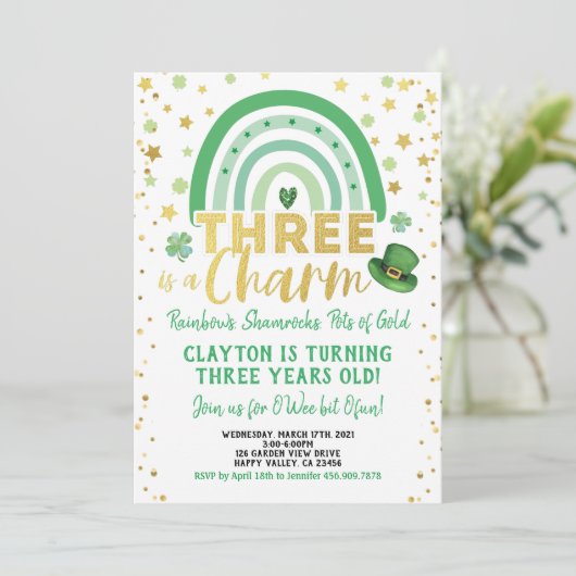 3歳はチャーム3歳の誕生日です 招待状 (スタンド正面)