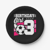 3歳サッカーサッカーパーティー3歳の誕生日 ペーパープレート (正面)