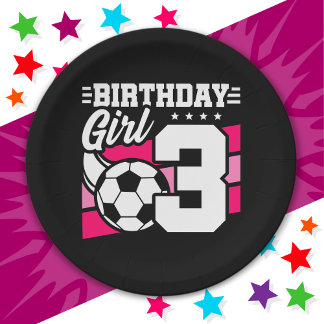 3歳サッカーサッカーパーティー3歳の誕生日 ペーパープレート