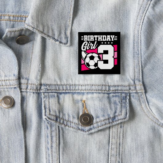 3歳サッカーサッカーパーティー3歳の誕生日 缶バッジ (インサイチュ)