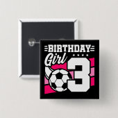 3歳サッカーサッカーパーティー3歳の誕生日 缶バッジ (正面&裏面)
