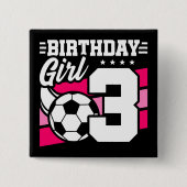 3歳サッカーサッカーパーティー3歳の誕生日 缶バッジ (正面)