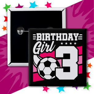 3歳サッカーサッカーパーティー3歳の誕生日 缶バッジ