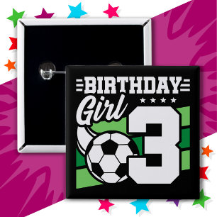 3歳サッカーサッカーパーティー3歳の誕生日 缶バッジ