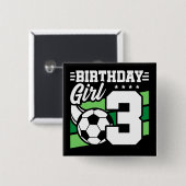 3歳サッカーサッカーパーティー3歳の誕生日 缶バッジ (正面&裏面)